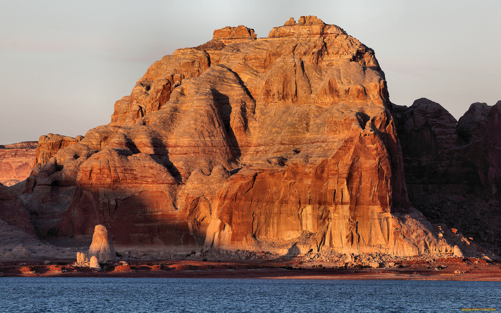 , , sunlight, lake, water, rocks, cliffs